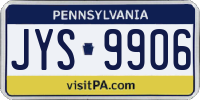 PA license plate JYS9906