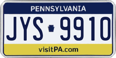 PA license plate JYS9910