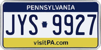 PA license plate JYS9927