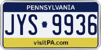 PA license plate JYS9936