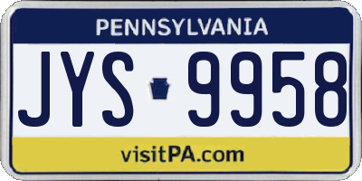 PA license plate JYS9958