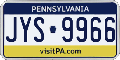 PA license plate JYS9966