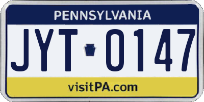 PA license plate JYT0147