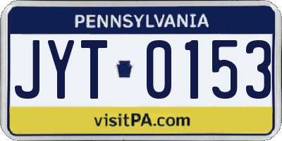 PA license plate JYT0153
