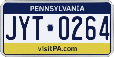 PA license plate JYT0264