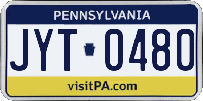 PA license plate JYT0480