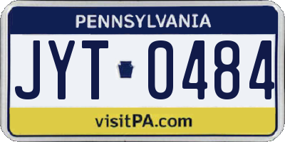PA license plate JYT0484