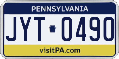 PA license plate JYT0490