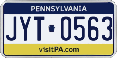 PA license plate JYT0563