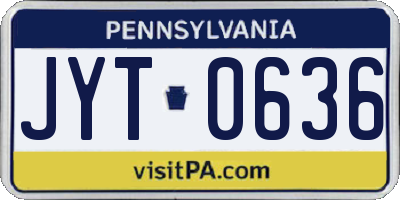 PA license plate JYT0636