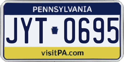 PA license plate JYT0695