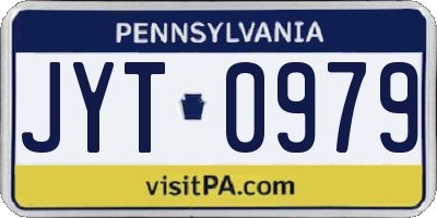 PA license plate JYT0979