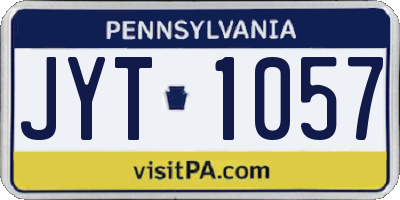PA license plate JYT1057
