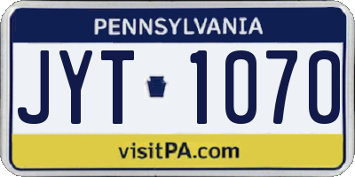 PA license plate JYT1070