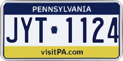 PA license plate JYT1124