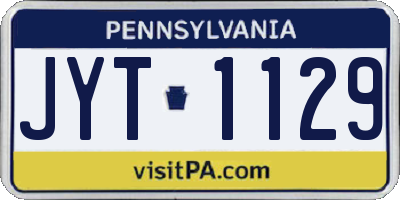 PA license plate JYT1129