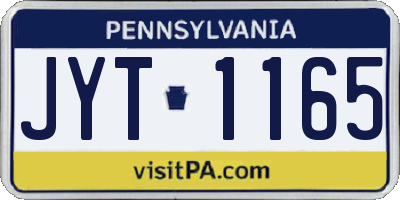 PA license plate JYT1165