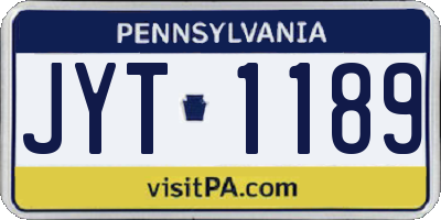 PA license plate JYT1189
