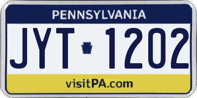 PA license plate JYT1202