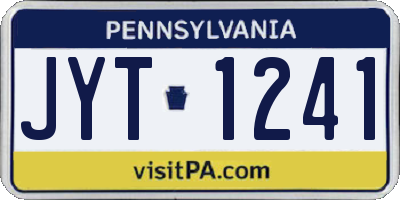 PA license plate JYT1241