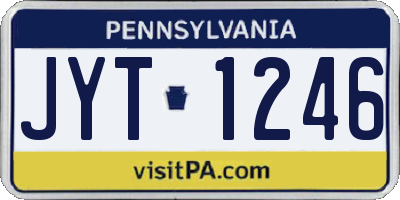 PA license plate JYT1246