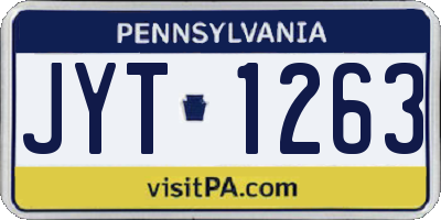 PA license plate JYT1263