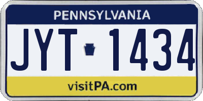 PA license plate JYT1434
