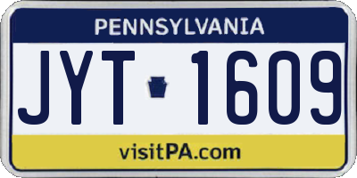 PA license plate JYT1609