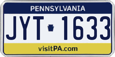 PA license plate JYT1633