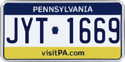 PA license plate JYT1669