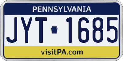 PA license plate JYT1685
