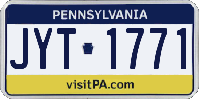 PA license plate JYT1771