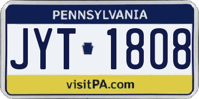 PA license plate JYT1808