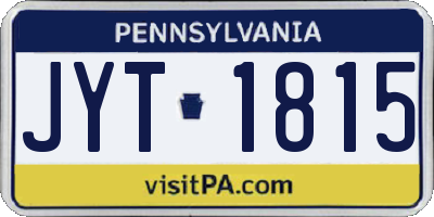 PA license plate JYT1815