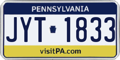 PA license plate JYT1833