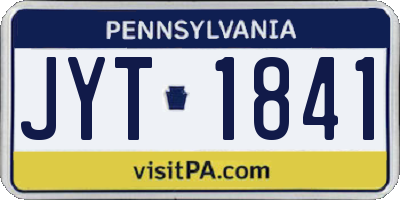 PA license plate JYT1841