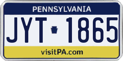 PA license plate JYT1865