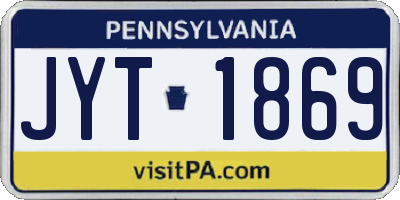 PA license plate JYT1869