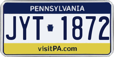 PA license plate JYT1872