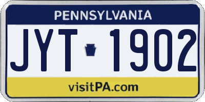 PA license plate JYT1902