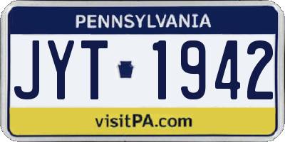 PA license plate JYT1942