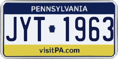 PA license plate JYT1963