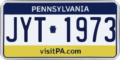 PA license plate JYT1973