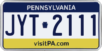 PA license plate JYT2111
