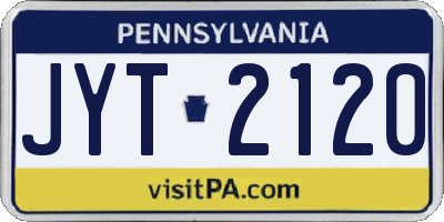 PA license plate JYT2120