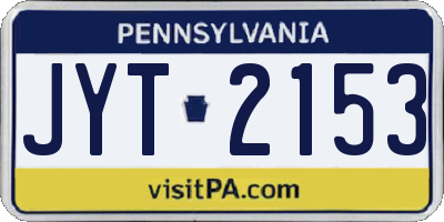 PA license plate JYT2153