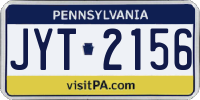 PA license plate JYT2156