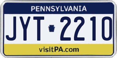 PA license plate JYT2210