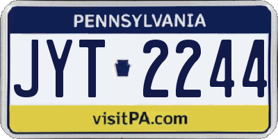 PA license plate JYT2244
