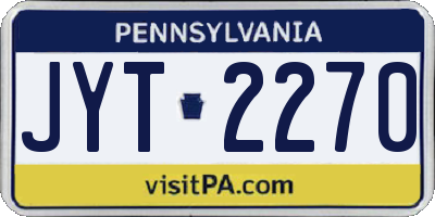 PA license plate JYT2270